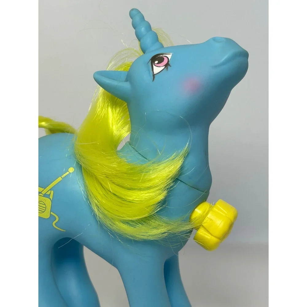 Vintage MLP G1 DJ Unicorn Blue Yellow‎ Boombox Hasbro 1984 Dance N' Prance